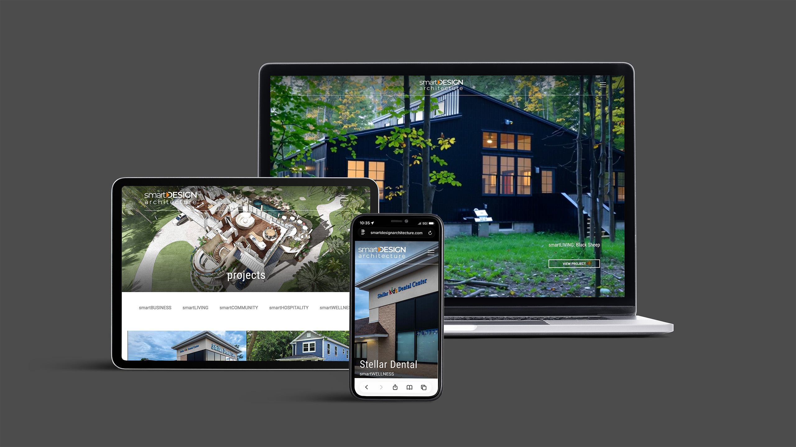 Architecture firm website design, responsive design, UI/UX design, SEO optimization