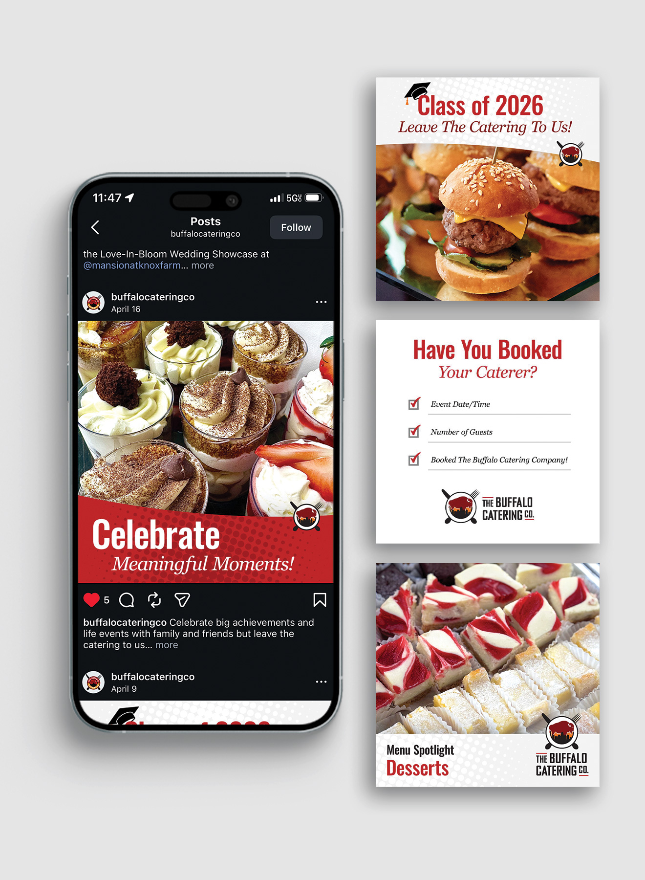 Social media management for Buffalo Catering Company